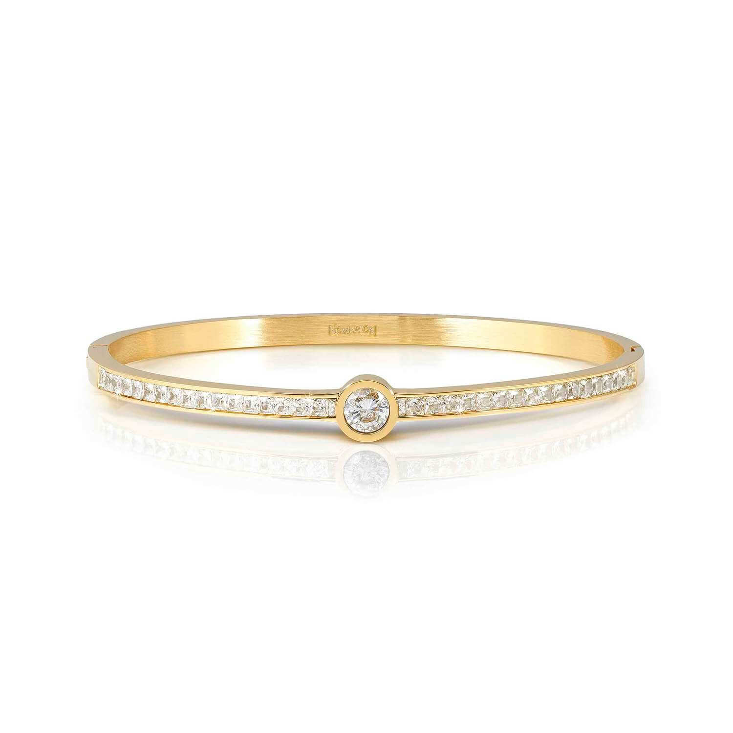 Nomination Classic Gold Pretty Pave Medium Bangle