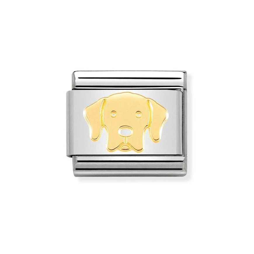 Nomination Classic 18k Gold Labrador Dog Face Charm