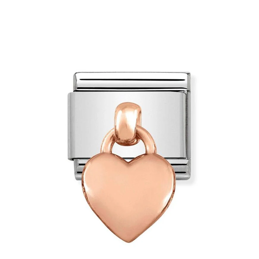 Nomination Rose Gold Heart Pendant Dangle Charm