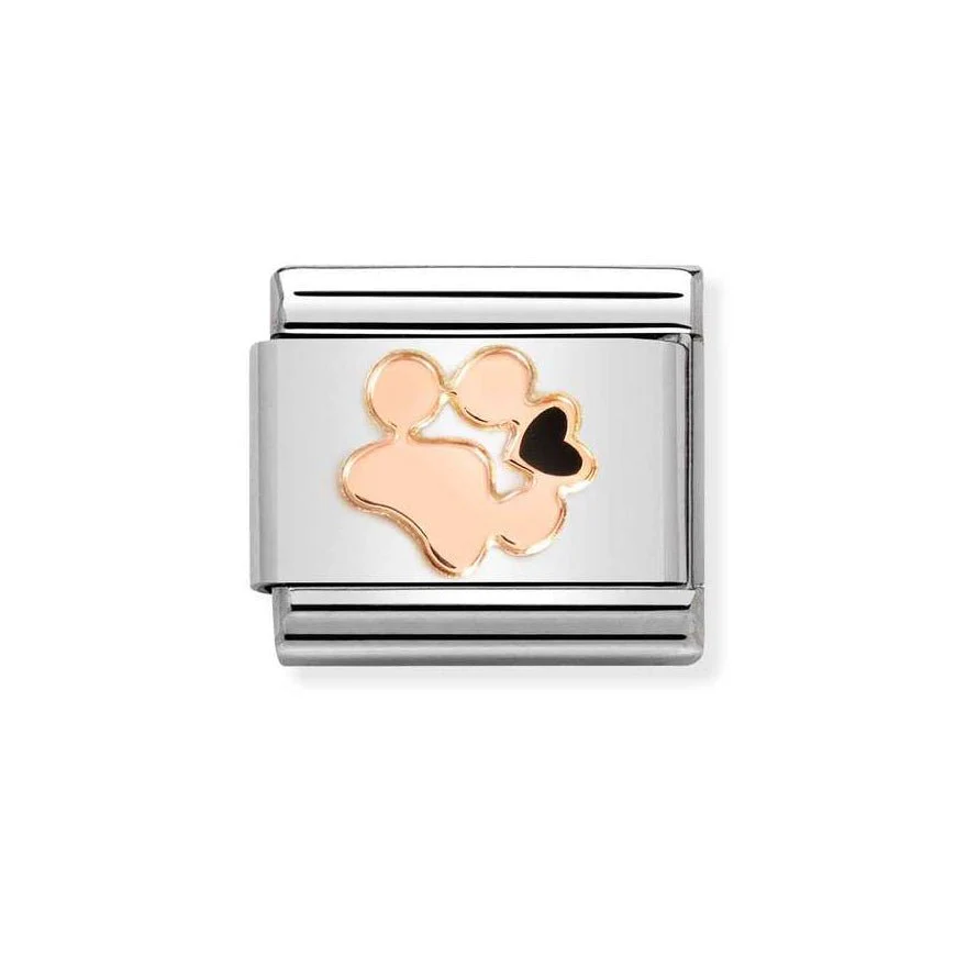 Nomination Classic Rose Gold Pawprint Heart Charm