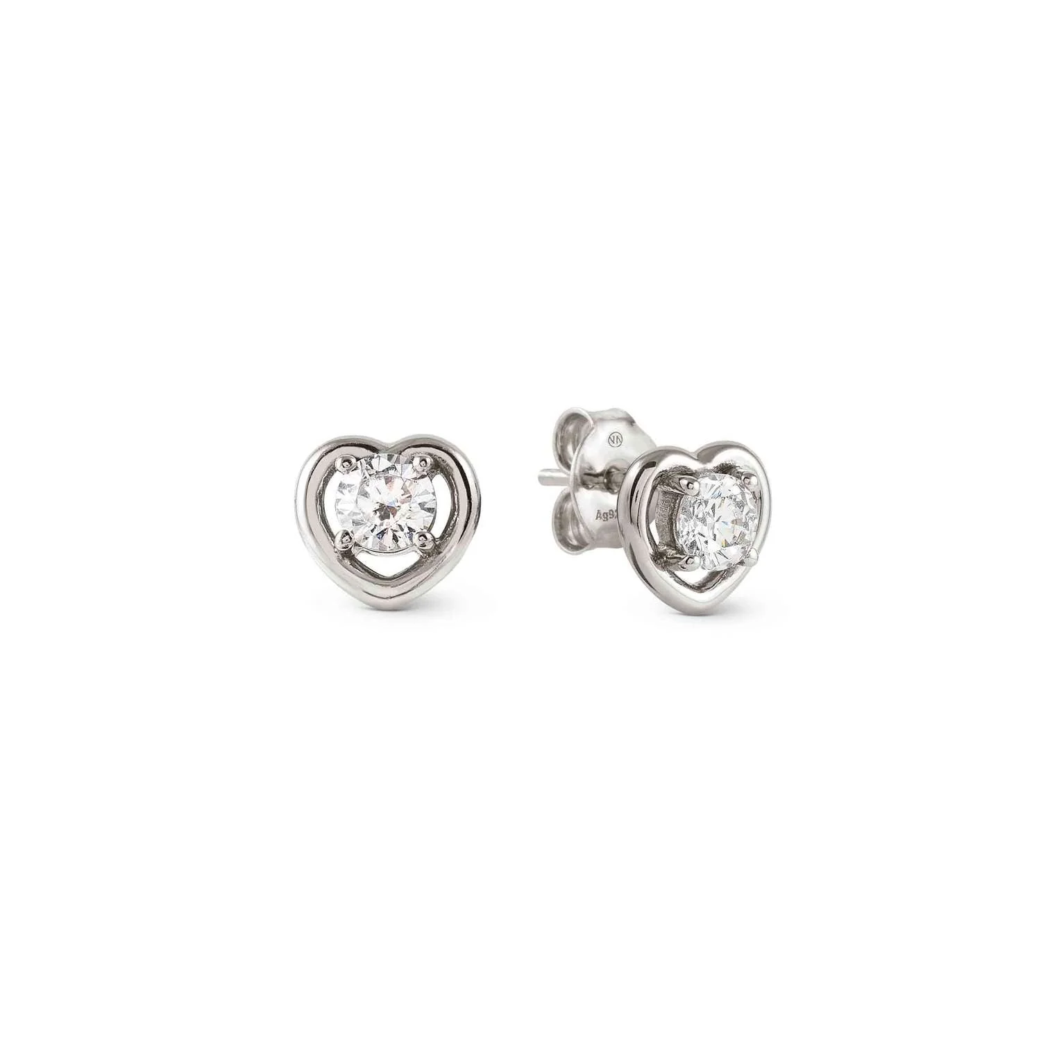 Nomination Silver Cubic Zirconia Heart Earrings