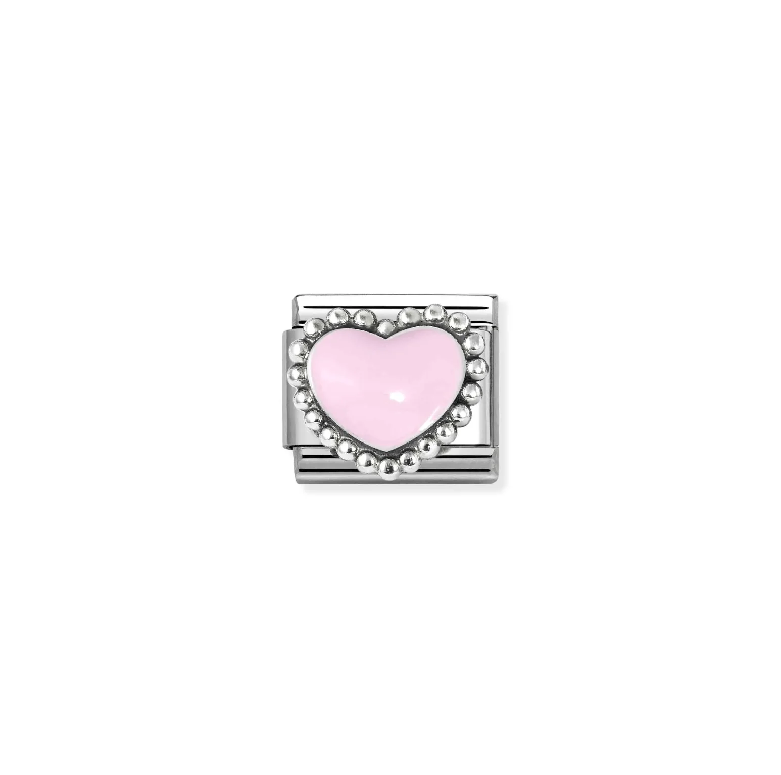 Nomination Classic Silver Pastel Pink Raised Heart Charm