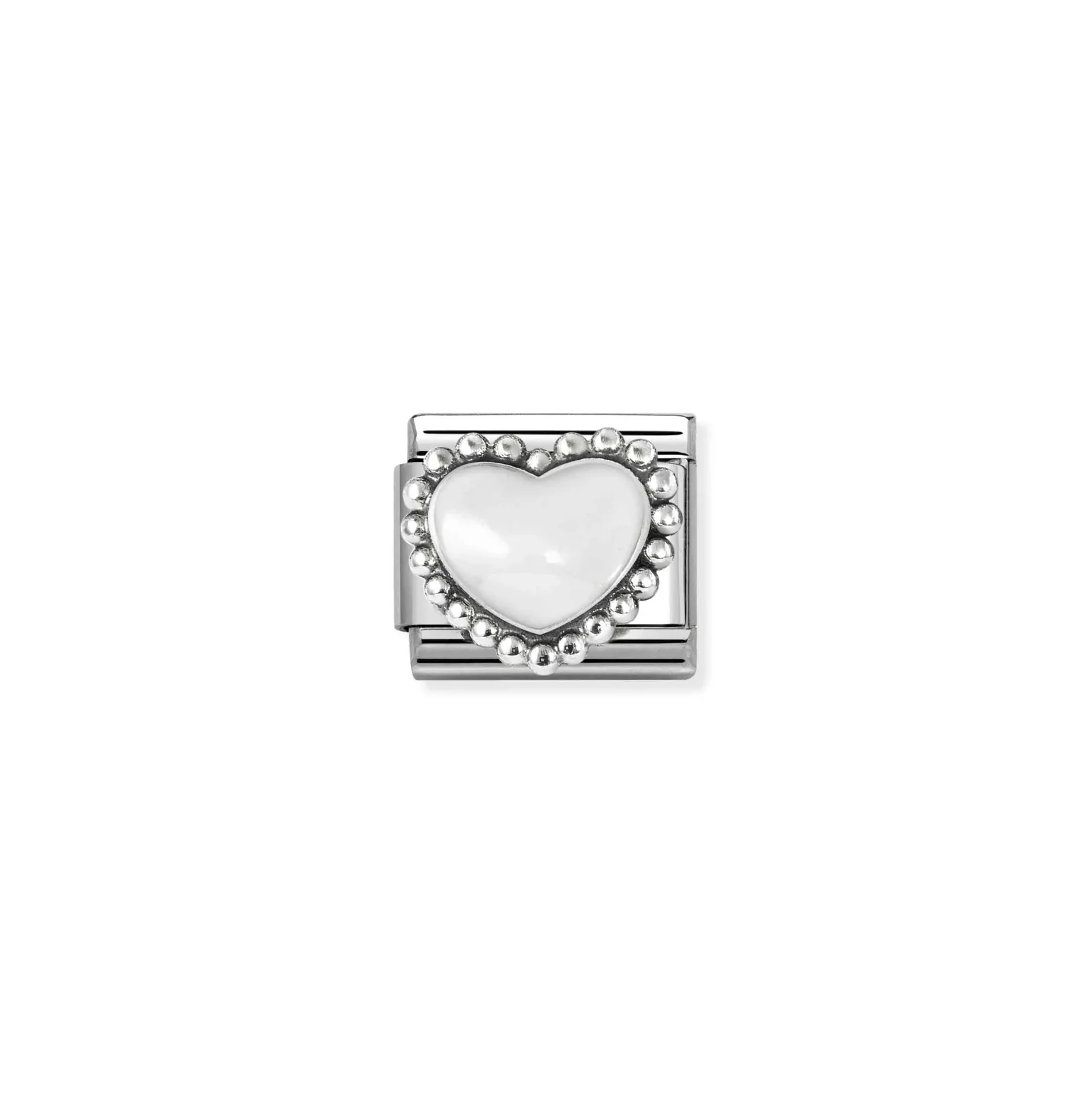 Nomination Classic Silver White Raised Heart Charm