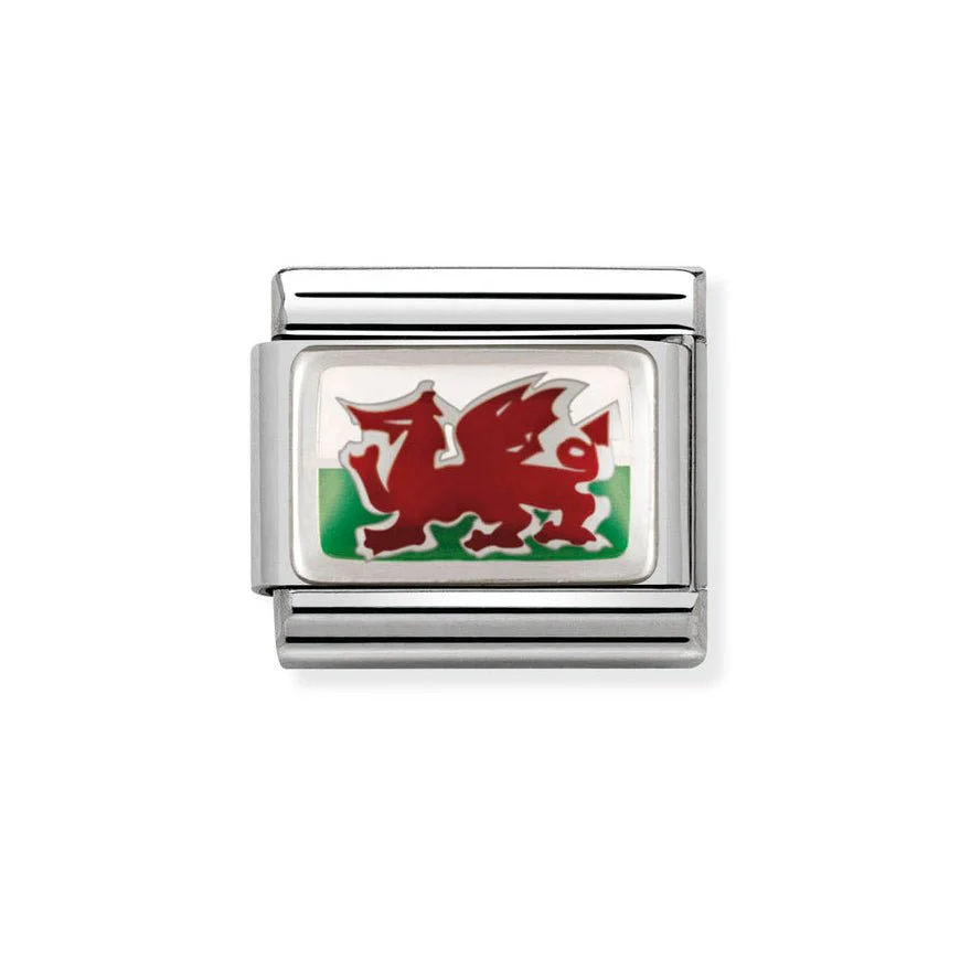 Nomination Classic Silver Wales Flag Charm