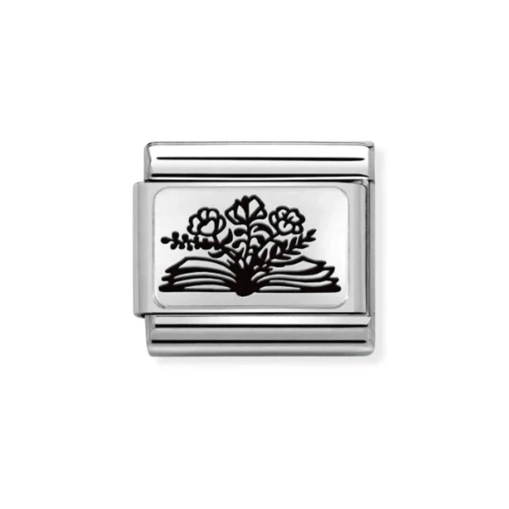 Nomination Silver Book with Flowers Charm