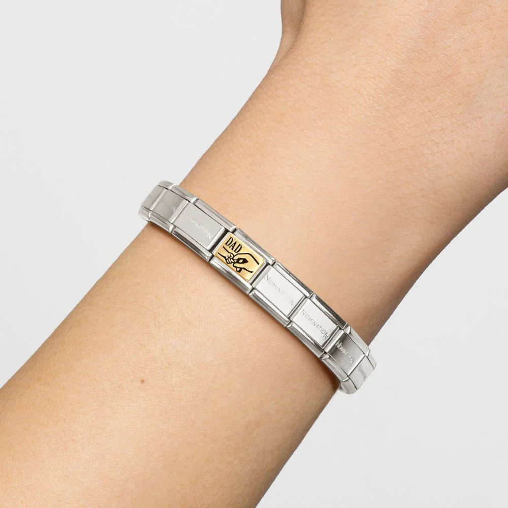 Nomination Gold Dad with Holding Hands Charm - Image 2