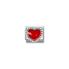 Nomination Classic Red Enamel Beaded Heart Charm
