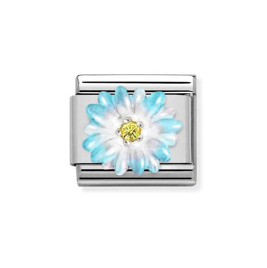 Nomination Classic Silver Blue Flower Charm