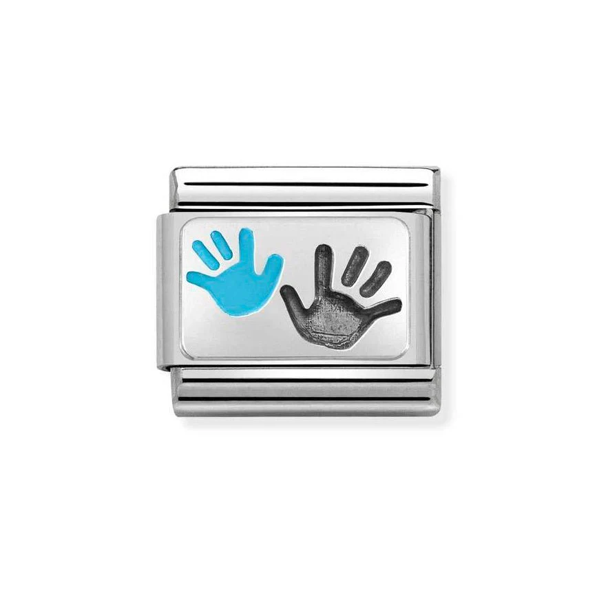 Nomination Classic Silver Hand Parent Blue Son Charm
