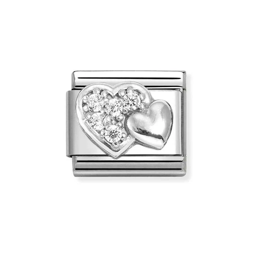 Nomination Classic Silver Raised Hearts Charm