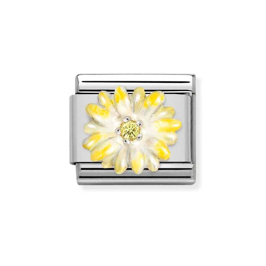 Nomination Classic Silver Yellow Flower Charm