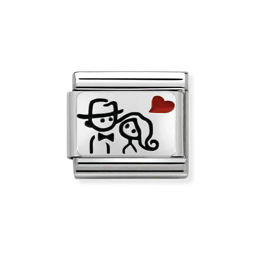 Nomination Classic Silver Man and Woman with Heart Charm