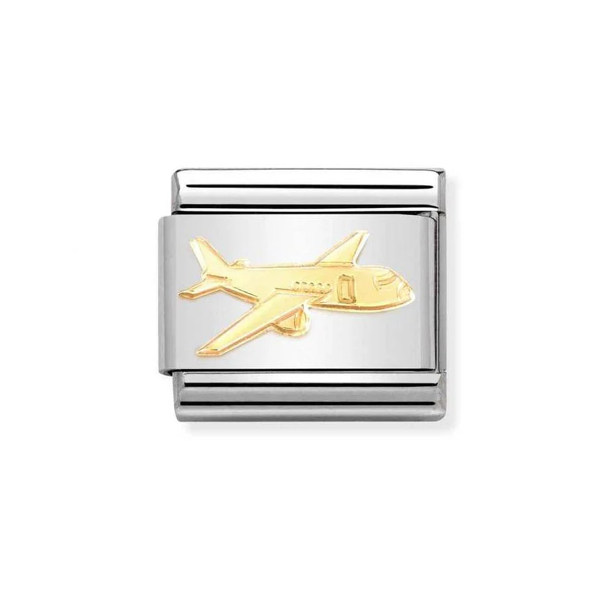 Nomination Classic Gold Aeroplane Charm