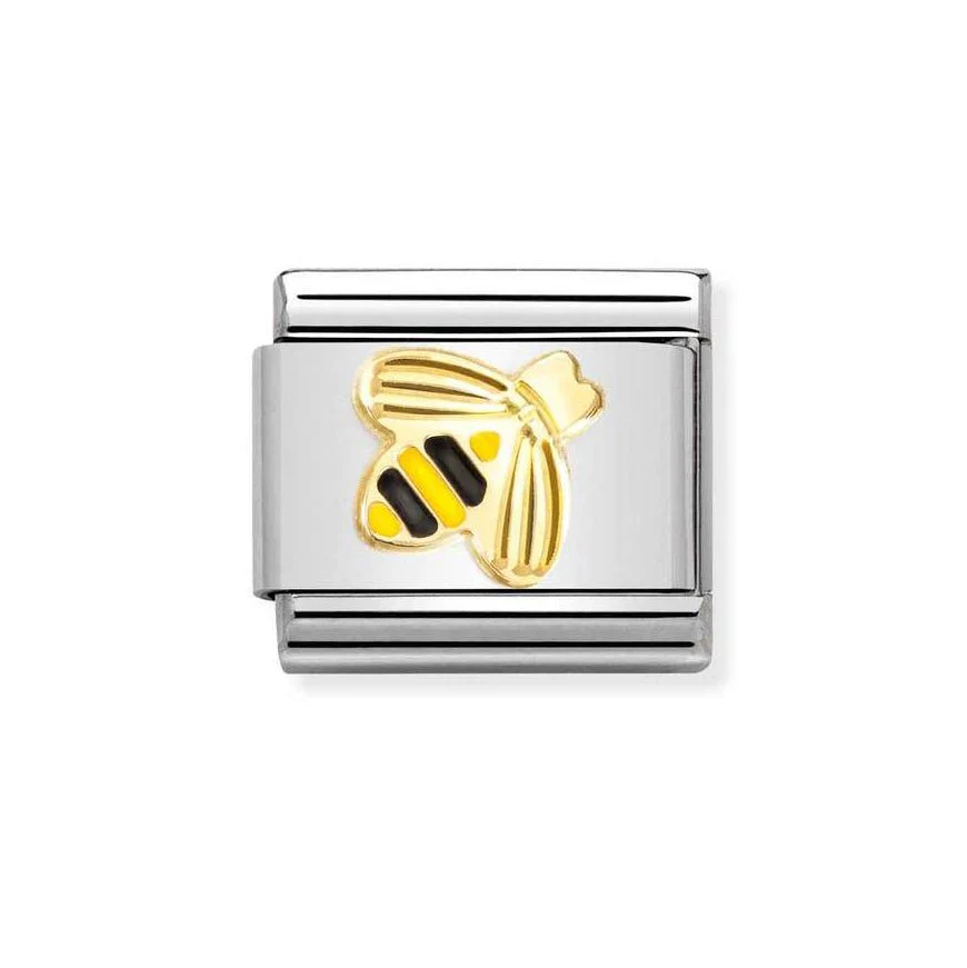 Nomination Gold Classic Diamond Etched Bee Charm