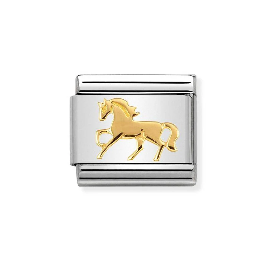 Nomination Classic Gold Galloping Horse Charm