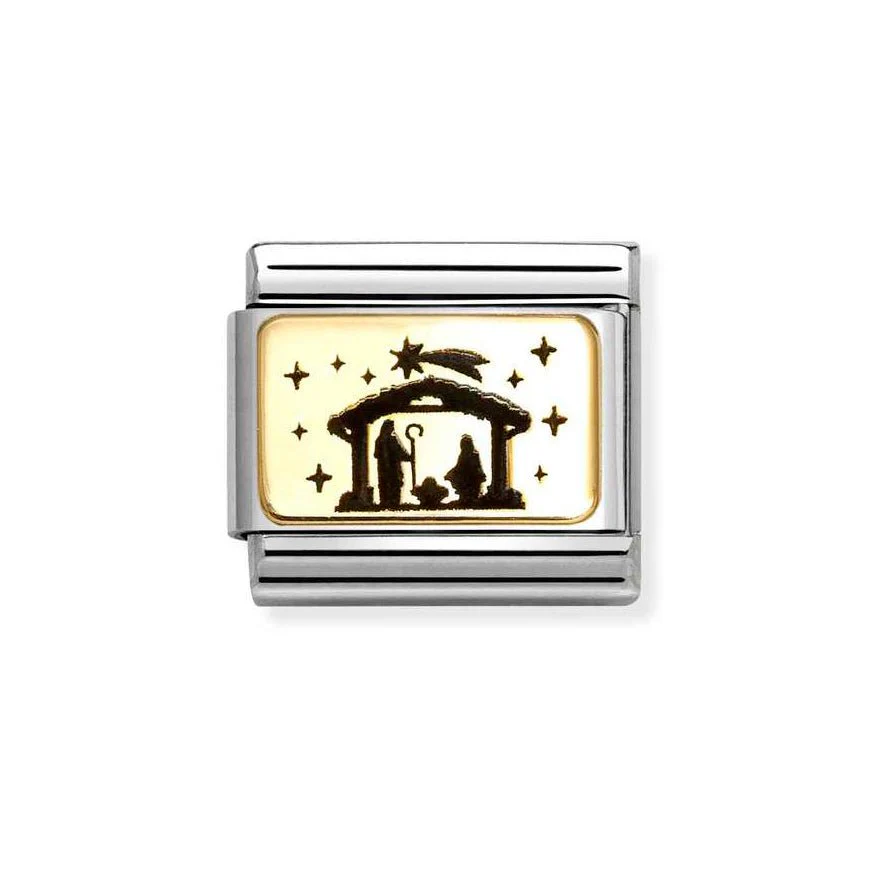 Nomination Gold Classic Nativity Screen Charm