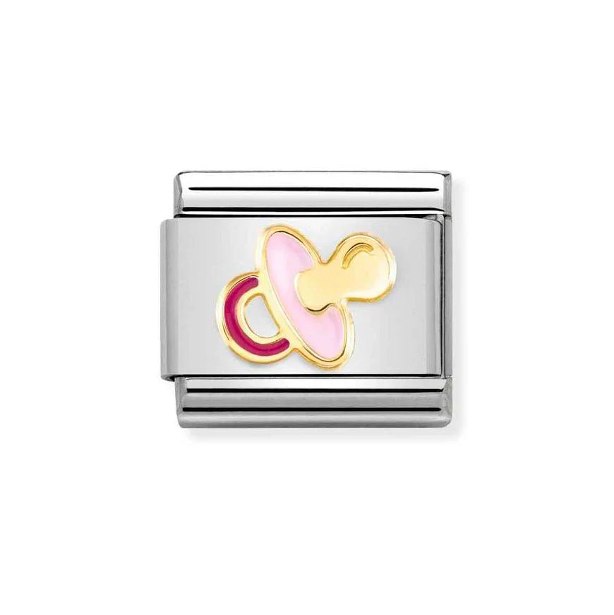 Nomination Gold Classic Pink Pacifier Charm