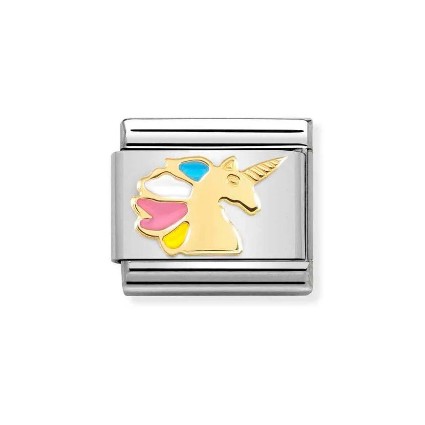 Nomination Gold Classic Unicorn Multicolour Charm
