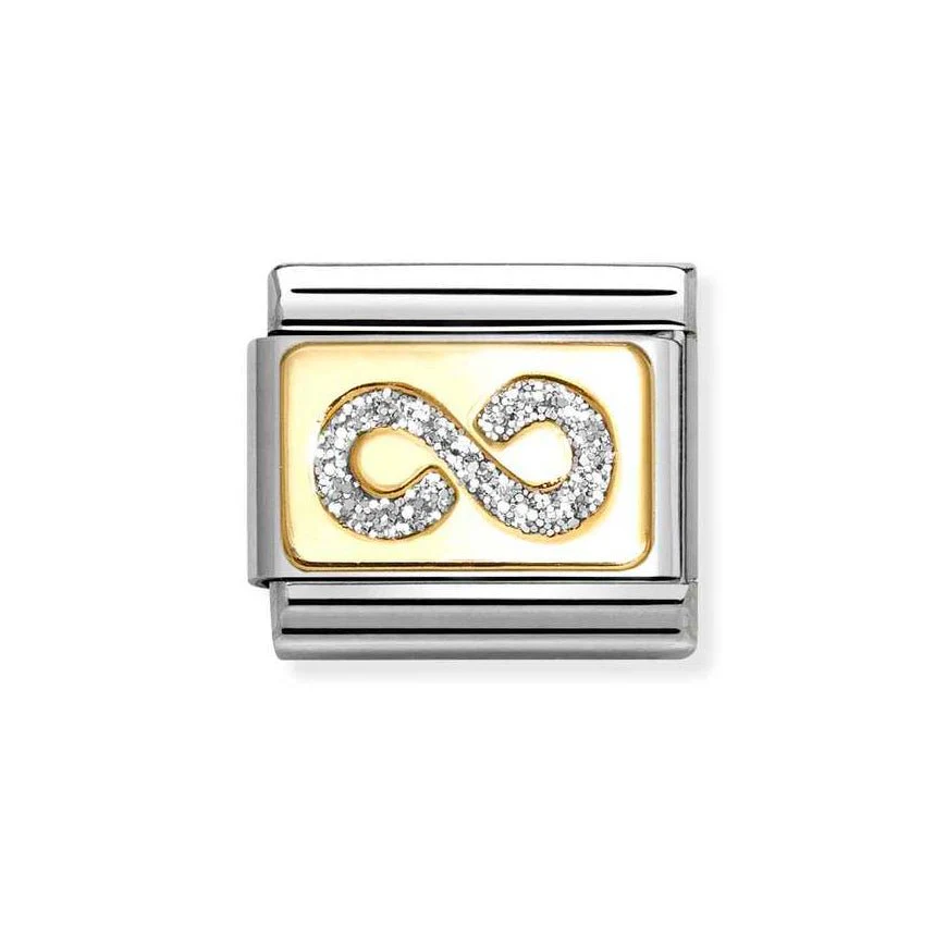 Nomination Classic Gold Glitter Cubic Zirconia Infinity Charm