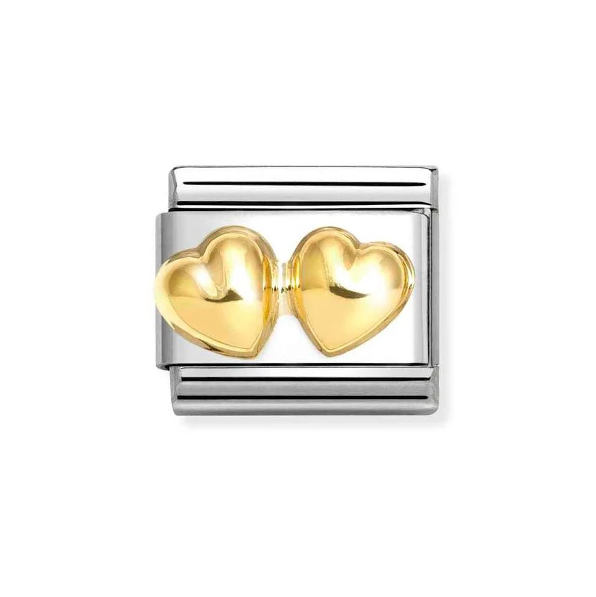 Nomination Gold classic Love Double Rounded Hearts Charm