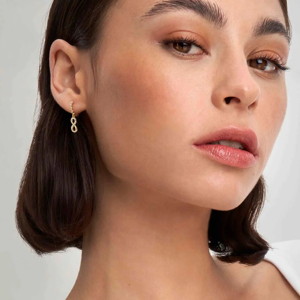 Nomination Gold Lovecloud Cubic Zirconia Infinity Hoop Earrings - Image 2
