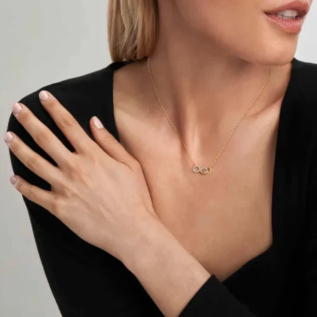 Nomination Gold Lovecloud Cubic Zirconia Infinity Necklace - Image 2