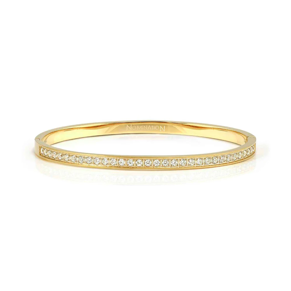 Nomination Gold Pretty Bangles White Fin Cubic Zirconia Bracelet