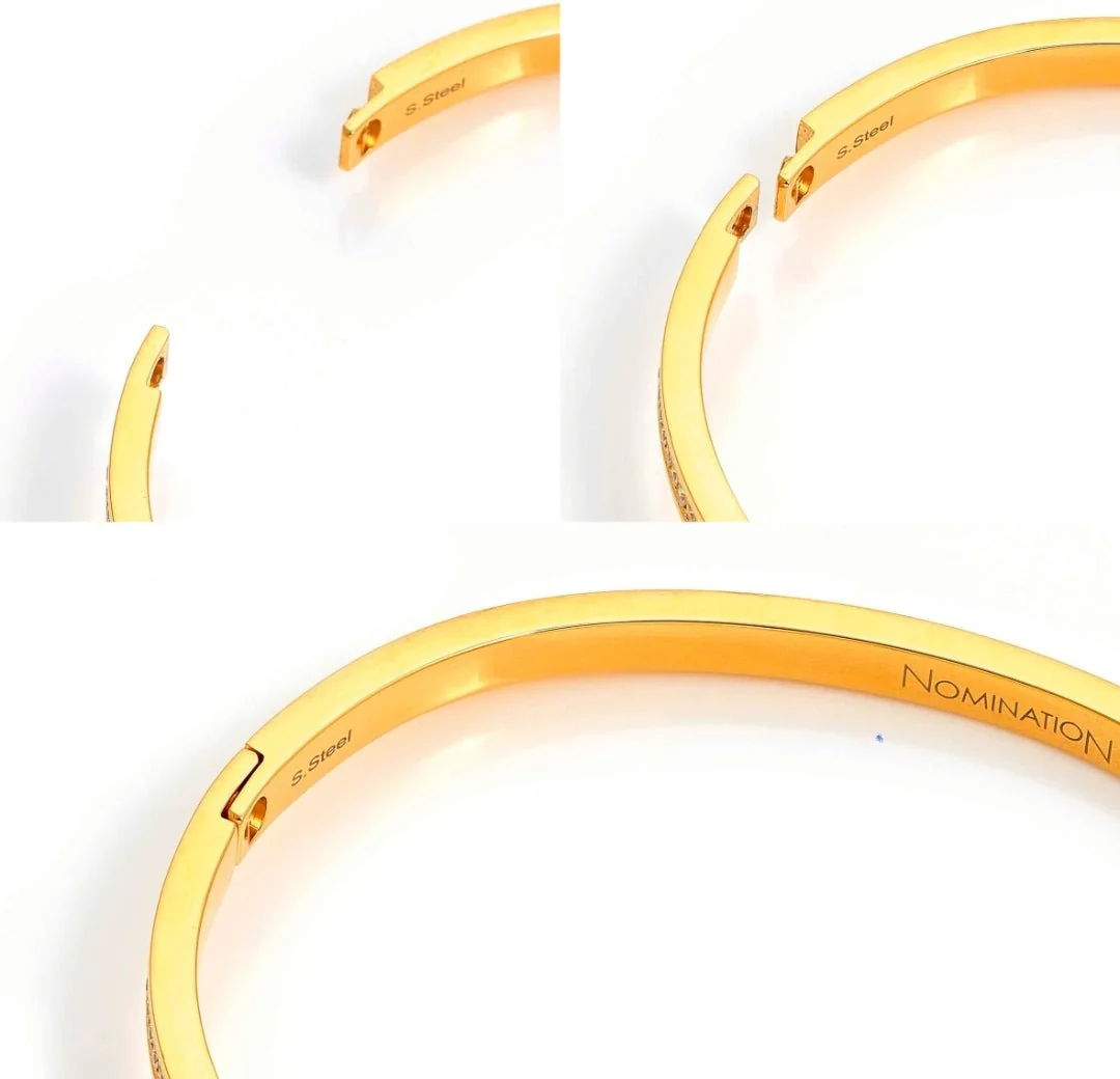 Nomination Gold Pretty Rigid CZ Medium Bangle - Image 4