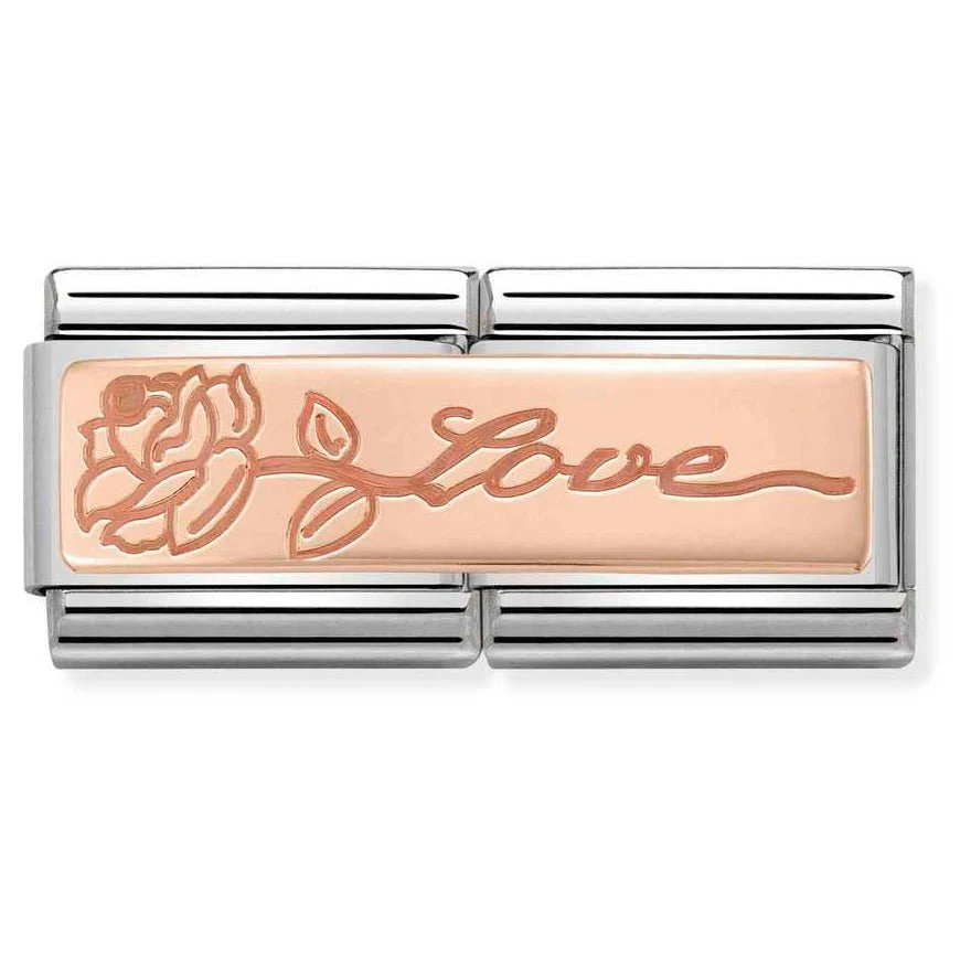 Nomination Double Love with flower Charm