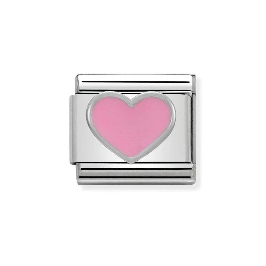 Nomination Classic Silver Pink Enamel Heart Charm