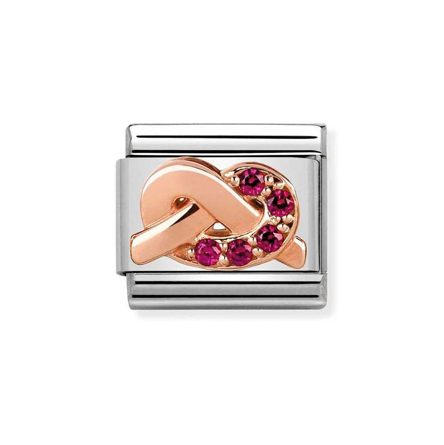 Nomination Rose Gold Classic Cz Red Knot Charm