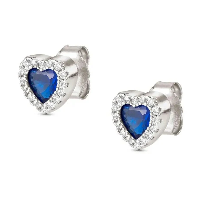 Nomination Silver All My Love Blue Heart Stud Earrings - Image 2