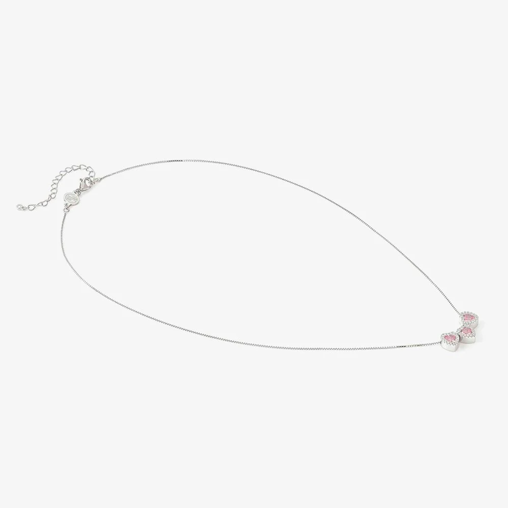 Nomination Silver All my Love Pink Triple Heart Necklace - Image 2
