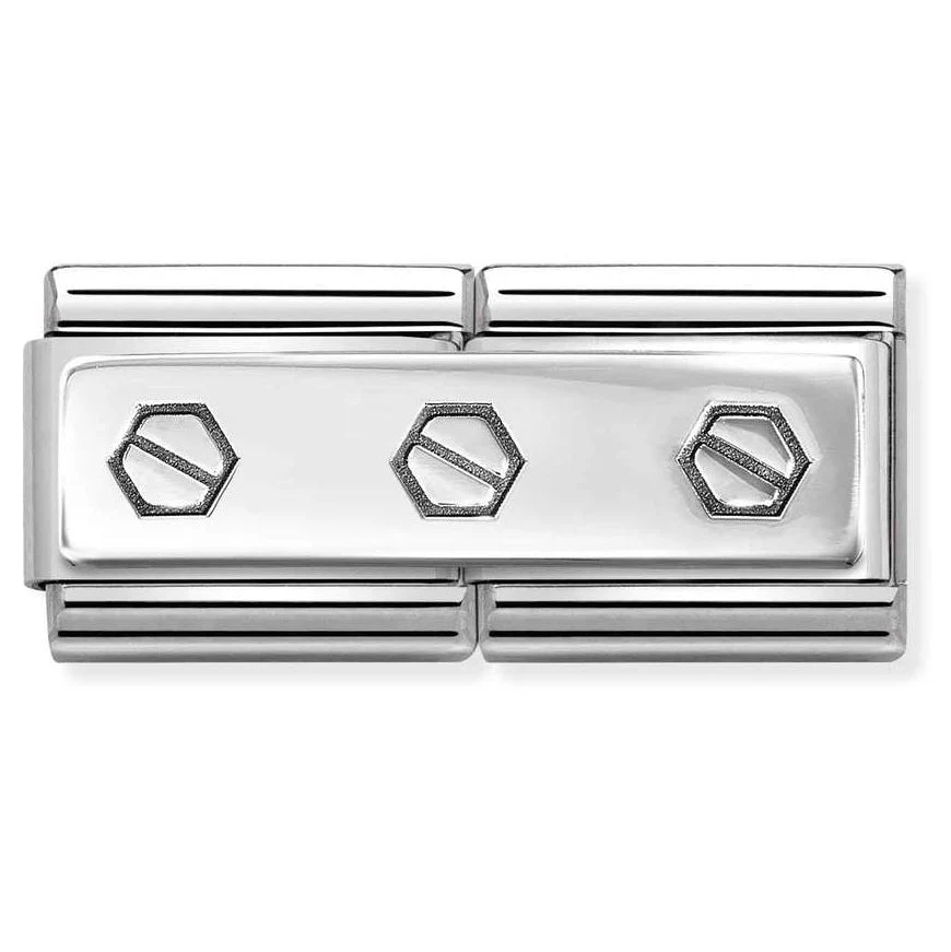 Nomination Silver Classic Double Triple Hexagonal Screws Charm