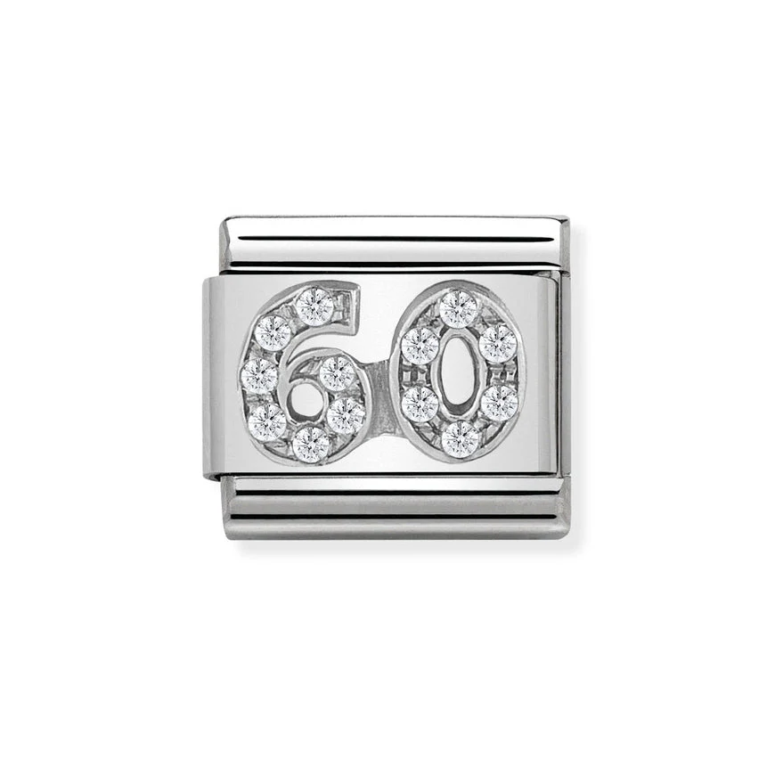 Nomination Classic Silver Sparkling Number 60 Charm