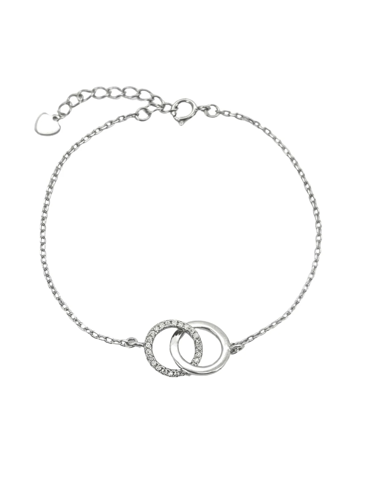 Ola Silver Sparkling Interlinking Circles Bracelet