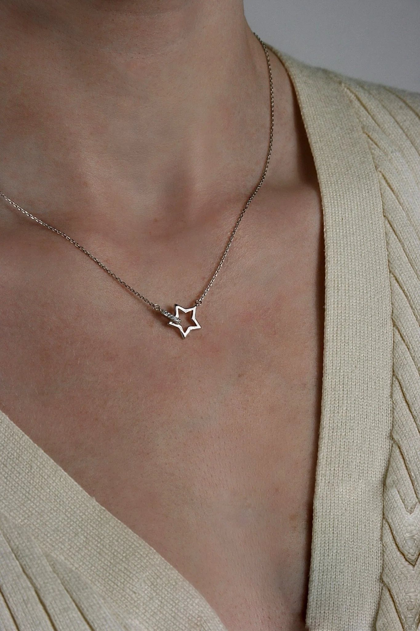 Ola Silver Interlocking Star Necklace