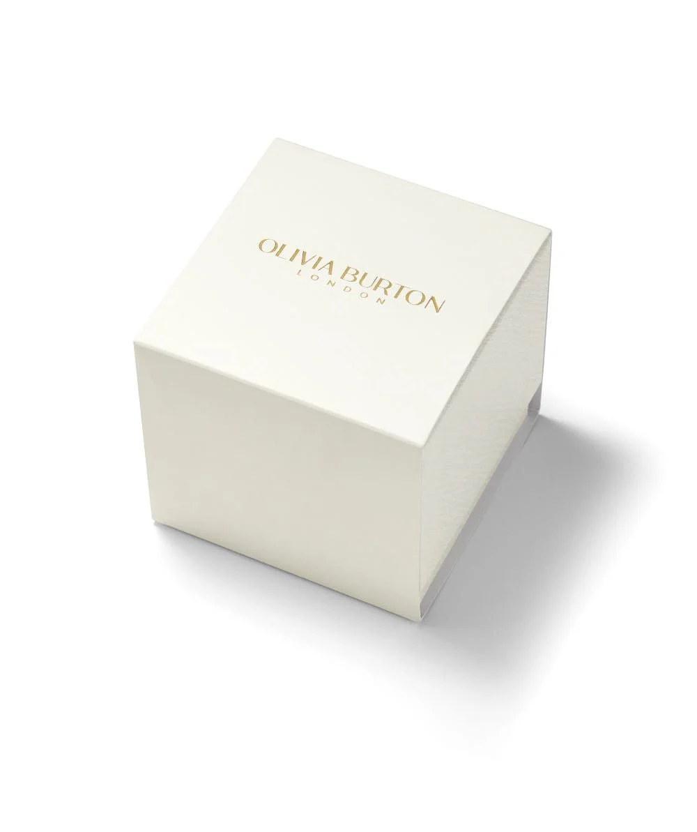 Olivia Burton Gold Ultra Slim Bee Black Leather Watch - Image 5