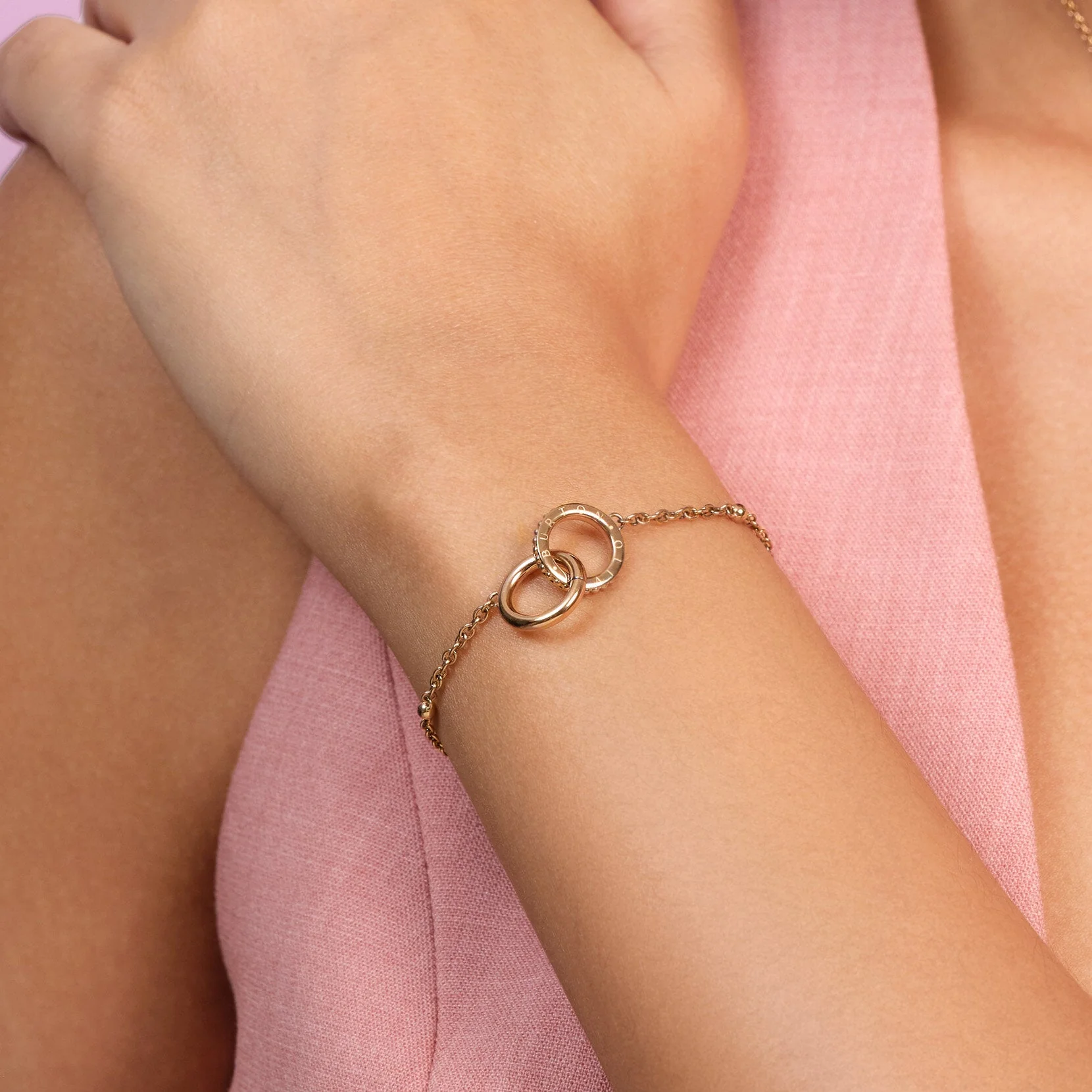 Olivia Burton Amity Interlock Rose Gold Bracelet - Image 3