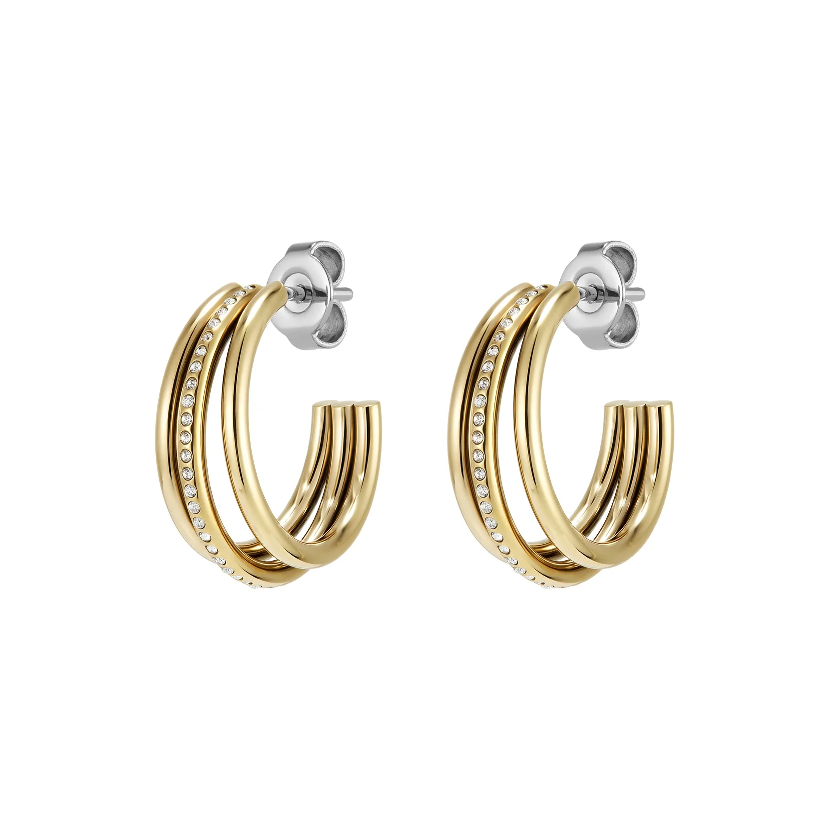 Olivia Burton Gold Ever Stacked Hoop Earrings - Image 2