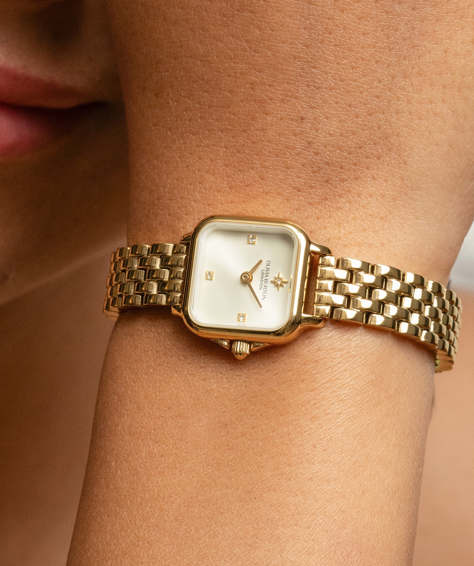 Olivia Burton Gold Grosvenor Mini Ivory Dial Watch - Image 2