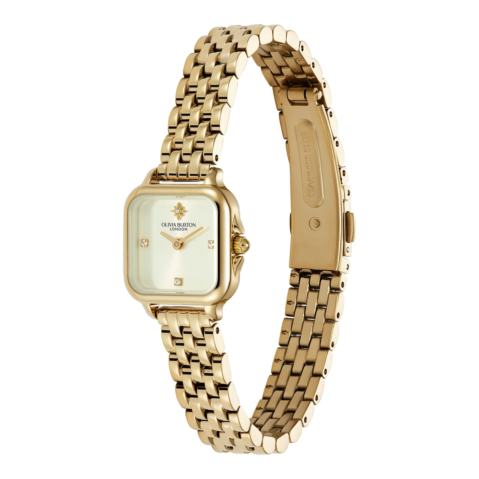 Olivia Burton Gold Grosvenor Mini Ivory Dial Watch - Image 3