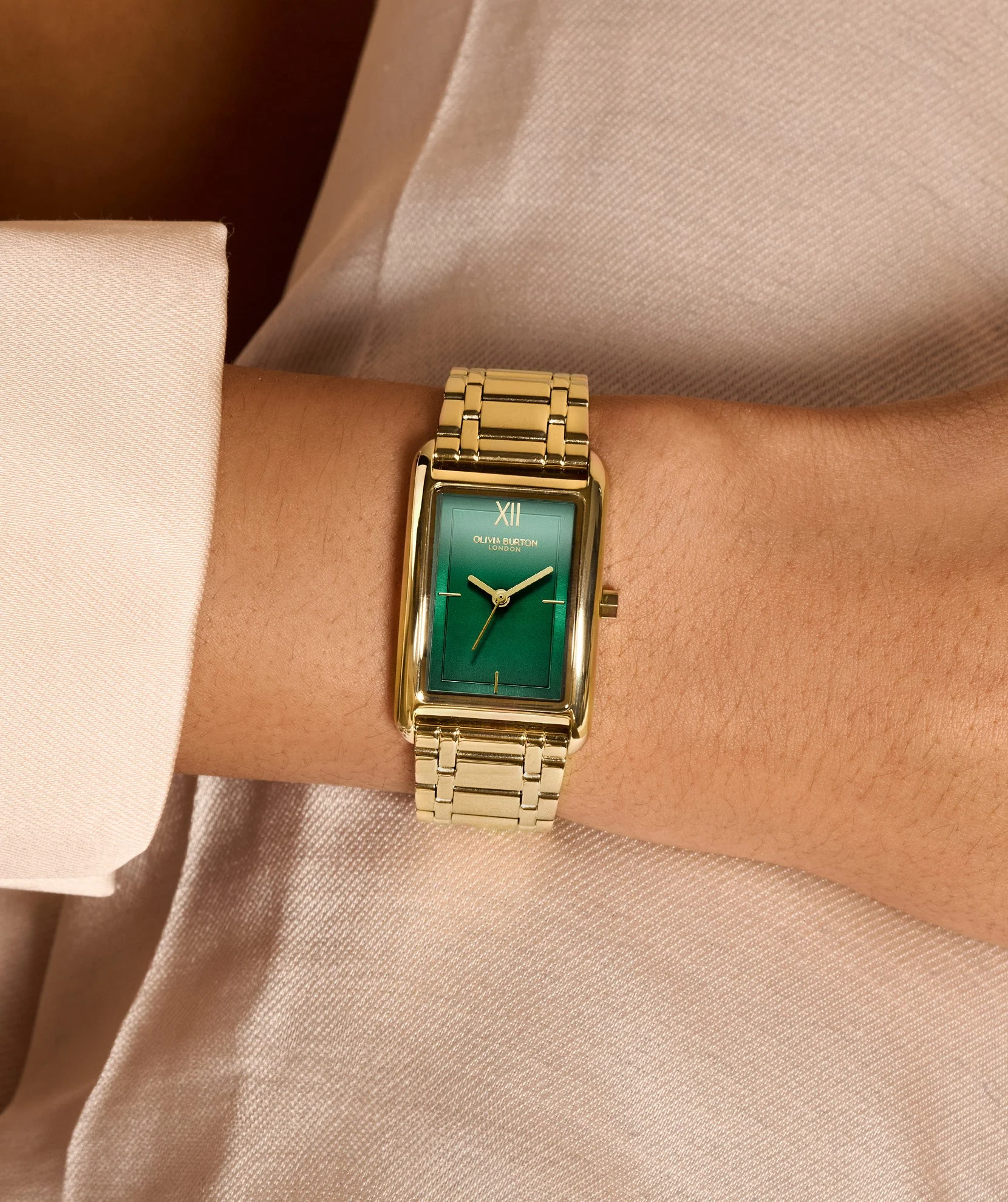 Olivia Burton Gold Grove Green Dial Watch - Image 2