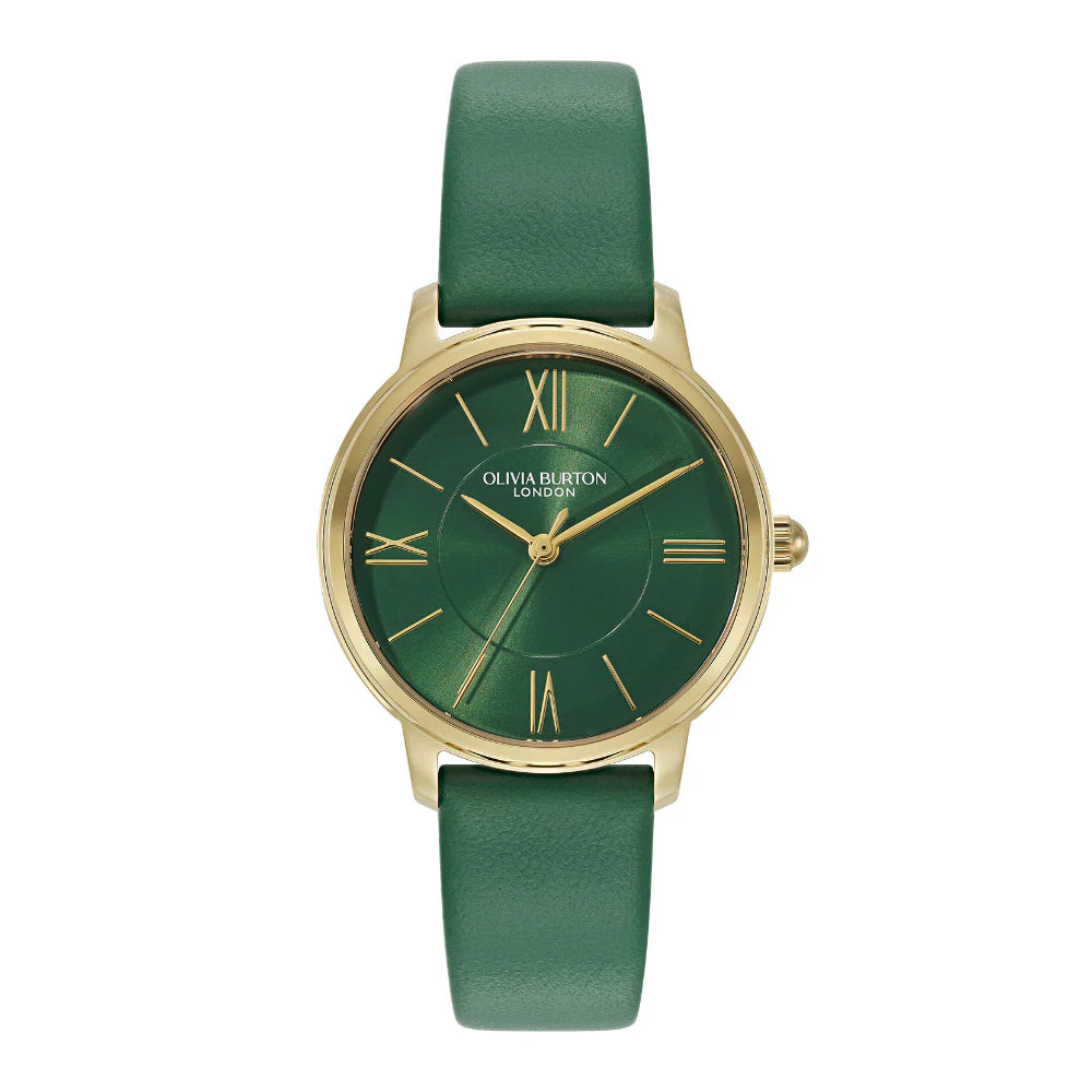 Olivia Burton Gold Westbourne Green Leather Watch