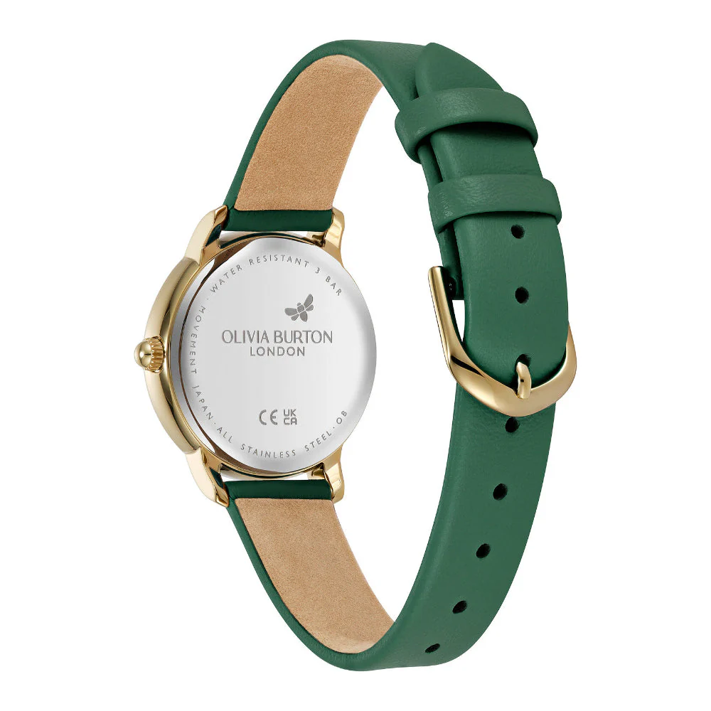 Olivia Burton Gold Westbourne Green Leather Watch - Image 6