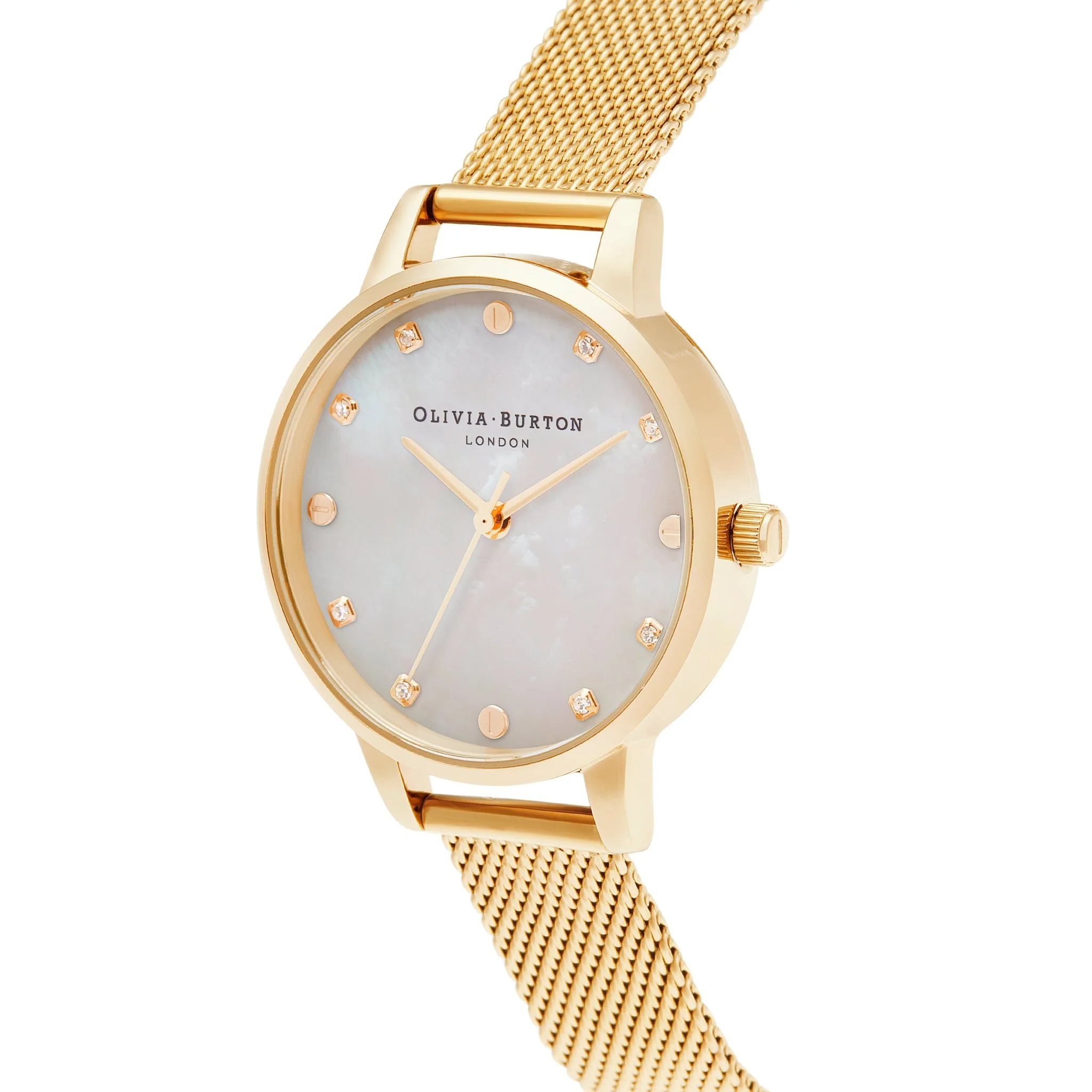 Olivia Burton Mother of Pearl Dial Boucle Strap Gold Watch - Image 2