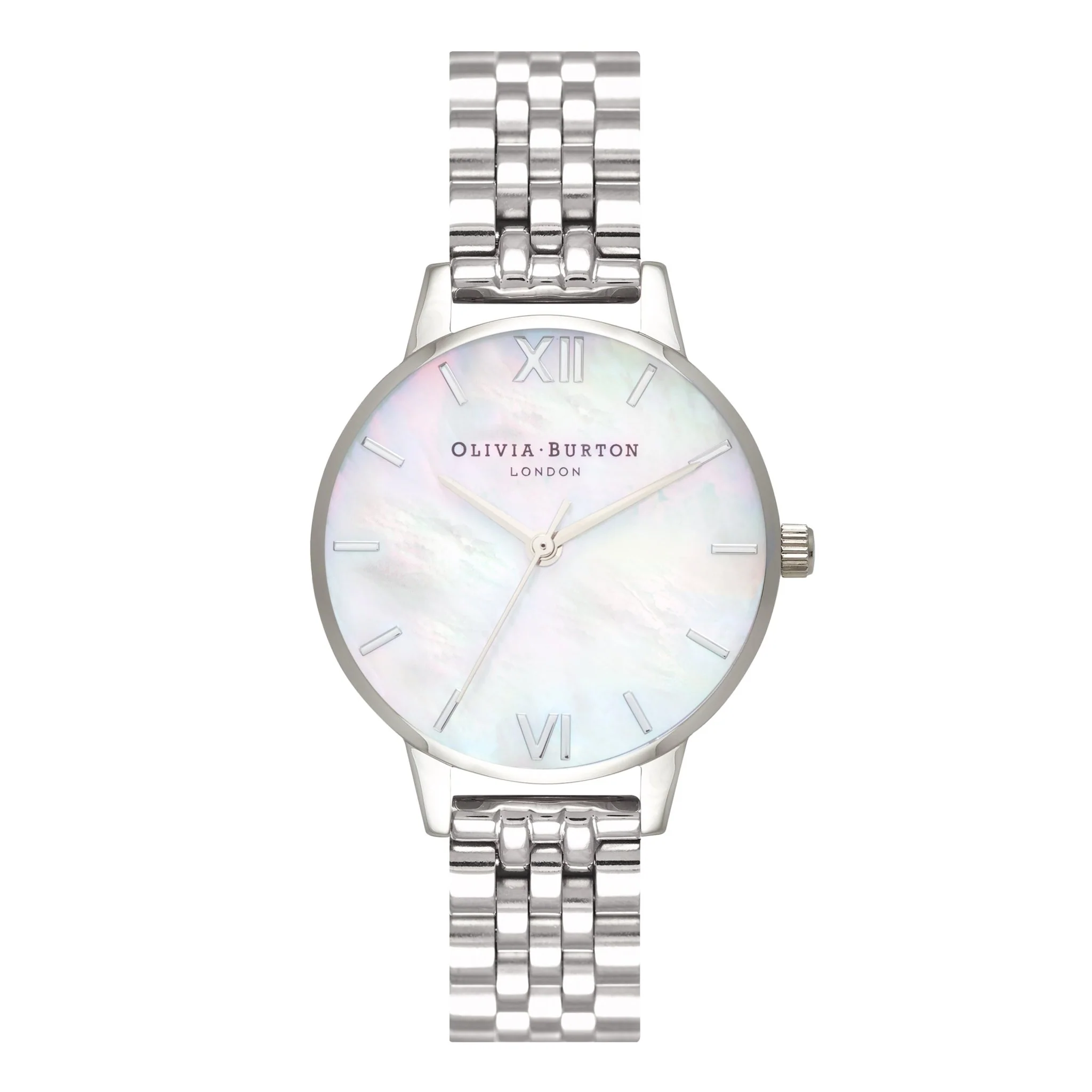 Olivia Burton Silver Mother of Pearl Dial Watch