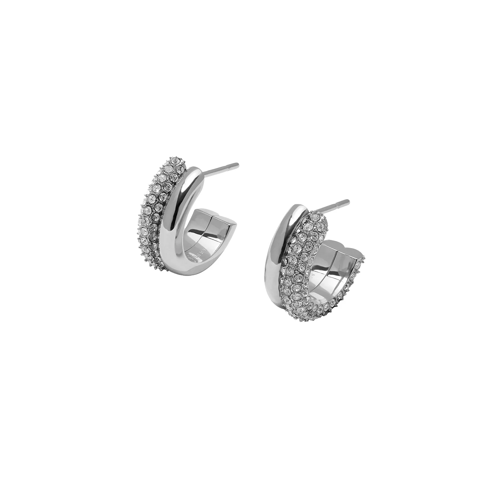 Olivia Burton Silver Classic Entwine Hoop Earrings - Image 3