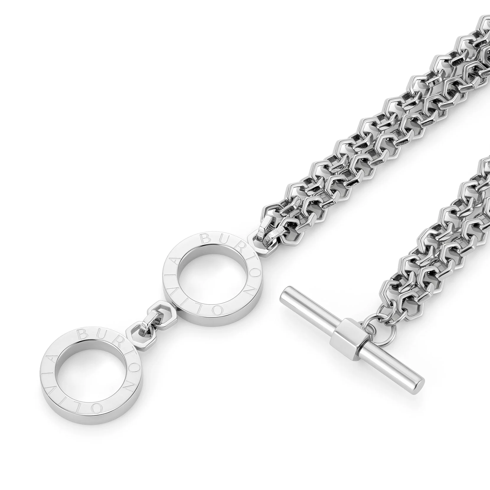 Olivia Burton Silver Honeycomb Toggle Bracelet - Image 3