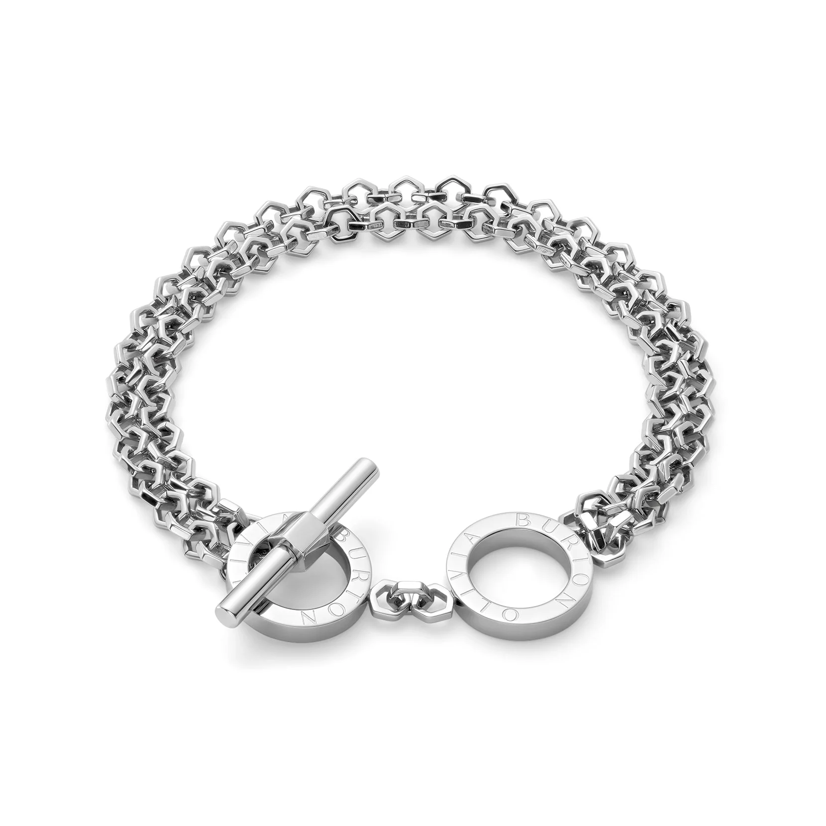 Olivia Burton Silver Honeycomb Toggle Bracelet - Image 4